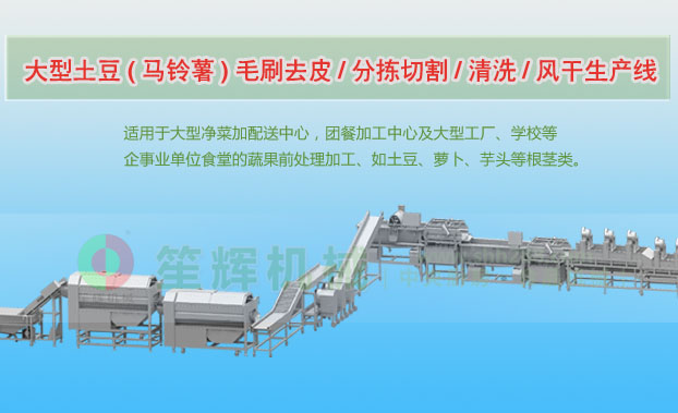 北安连续式土豆去皮清洗切割风干生产线